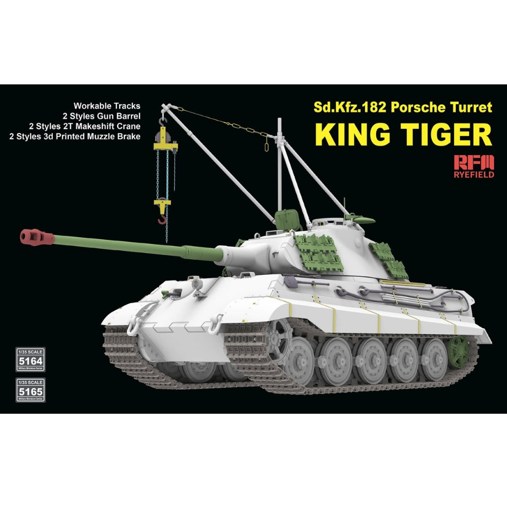 Ryefield 5164 Sd.Kfz.182 Porsche Turret King Tiger1:35 Model Kit
