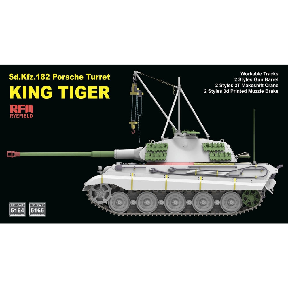 Ryefield 5164 Sd.Kfz.182 Porsche Turret King Tiger1:35 Model Kit
