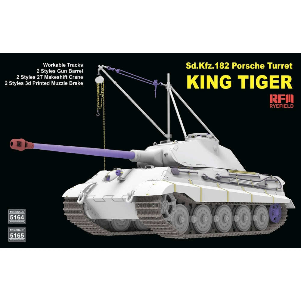 Ryefield 5164 Sd.Kfz.182 Porsche Turret King Tiger1:35 Model Kit