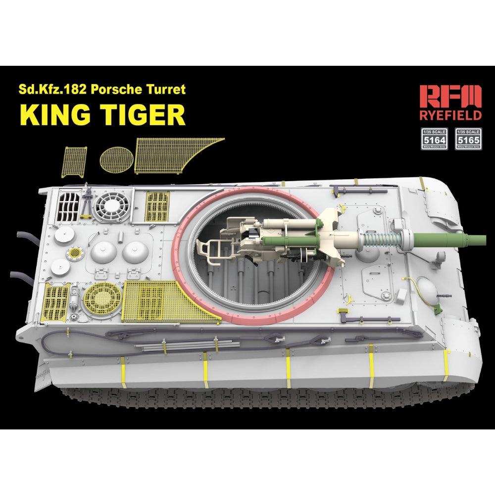 Ryefield 5164 Sd.Kfz.182 Porsche Turret King Tiger1:35 Model Kit