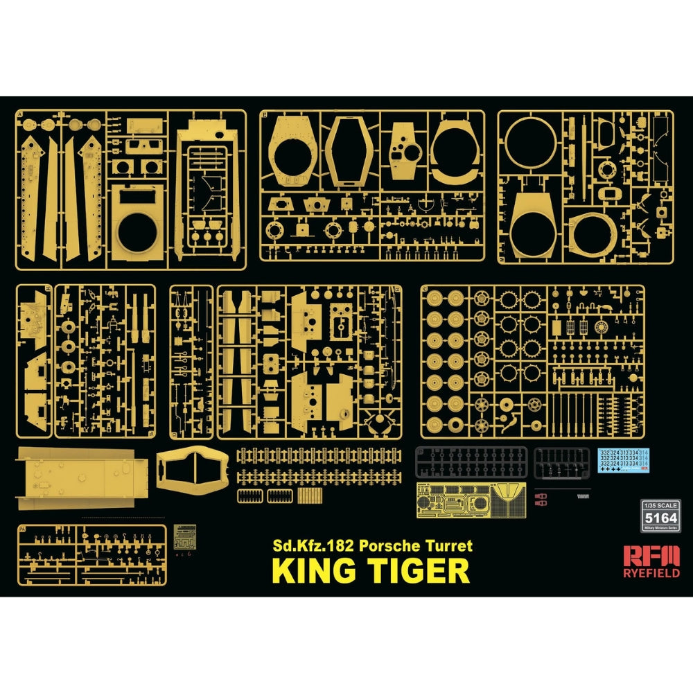 Ryefield 5164 Sd.Kfz.182 Porsche Turret King Tiger1:35 Model Kit