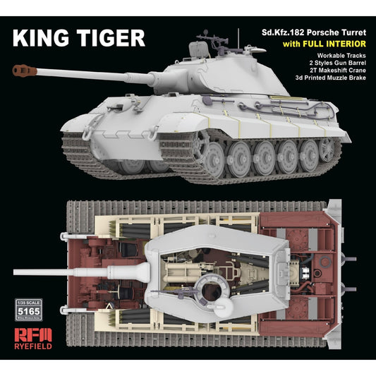 Ryefield 5165 Sd.Kfz.182 KING TIGER Porsche Turret Full Interior 1:35 Model Kit