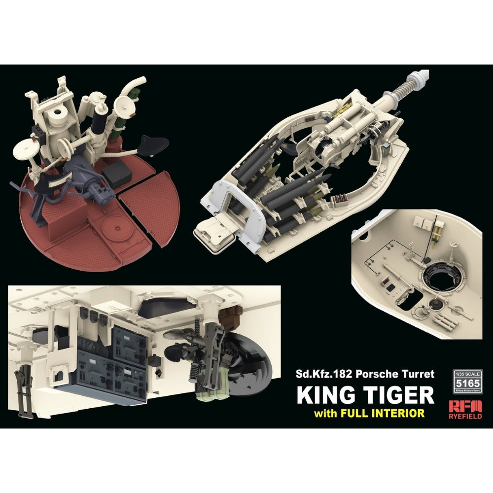 Ryefield 5165 Sd.Kfz.182 KING TIGER Porsche Turret Full Interior 1:35 Model Kit