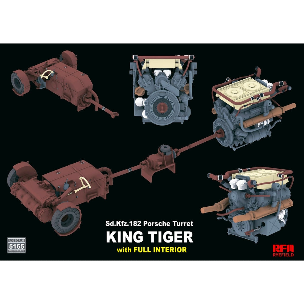 Ryefield 5165 Sd.Kfz.182 KING TIGER Porsche Turret Full Interior 1:35 Model Kit