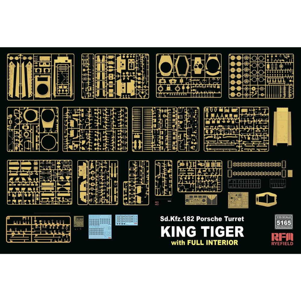 Ryefield 5165 Sd.Kfz.182 KING TIGER Porsche Turret Full Interior 1:35 Model Kit