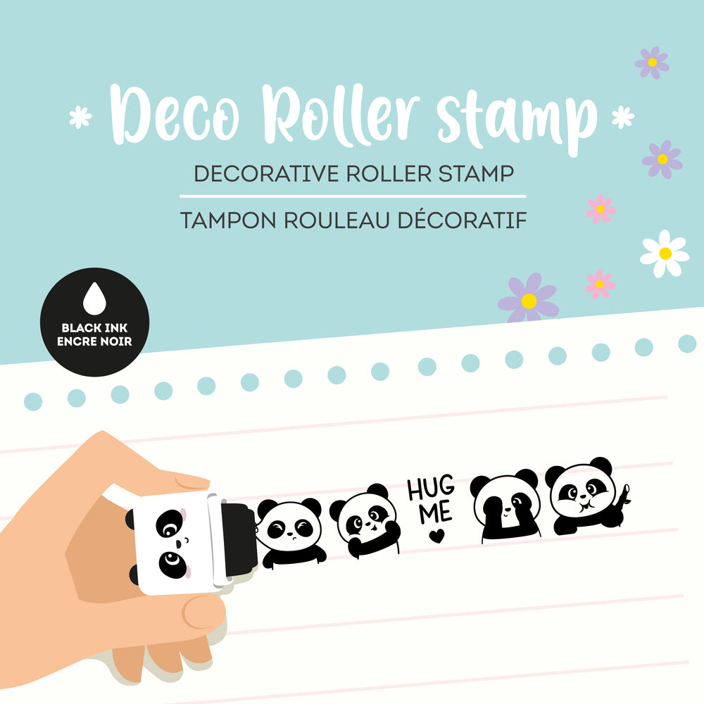 Legami Deco Roller Stamp Decorative Roller Stamp - Panda - Black Ink