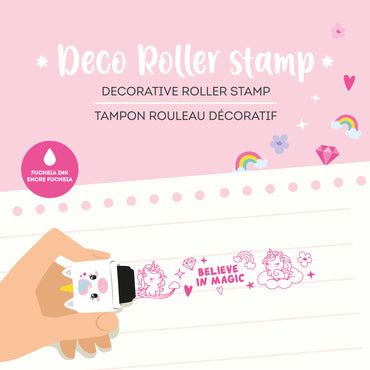 Legami Deco Roller Stamp Decorative Roller Stamp - Unicorn - Fuchsia