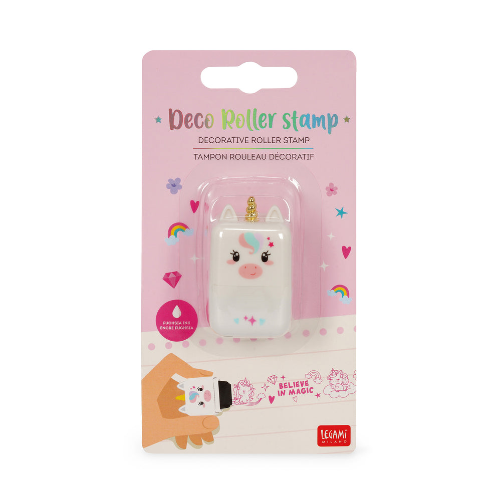 Legami Deco Roller Stamp Decorative Roller Stamp - Unicorn - Fuchsia