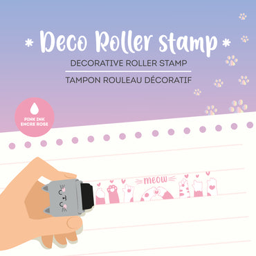 Legami Deco Roller Stamp Decorative Roller Stamp - Kitty - Pink Ink