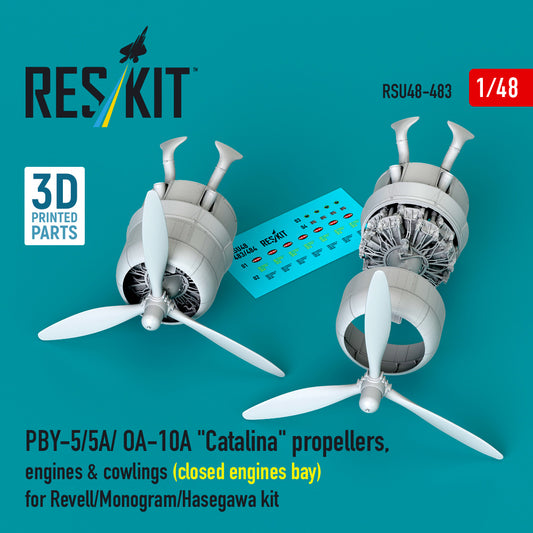 Reskit Consolidated PBY-5/PBY-5A/OA-10A Catalina Closed Engines etc 1:48 3D Part