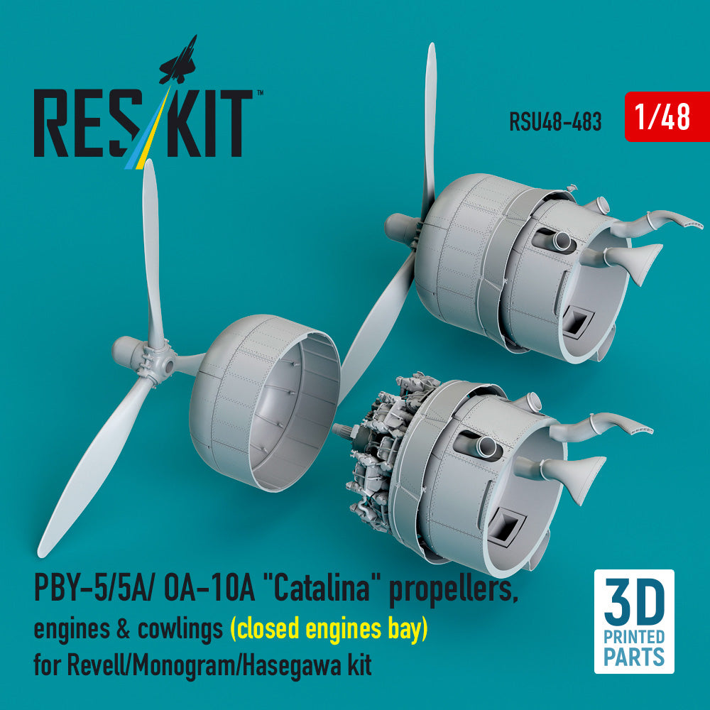 Reskit Consolidated PBY-5/PBY-5A/OA-10A Catalina Closed Engines etc 1:48 3D Part