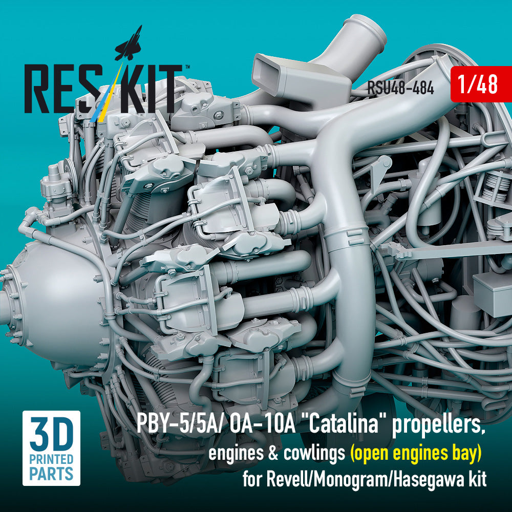 Reskit Consolidated PBY-5/PBY-5A/OA-10A Catalina Open Engines etc 1:48 3D Part