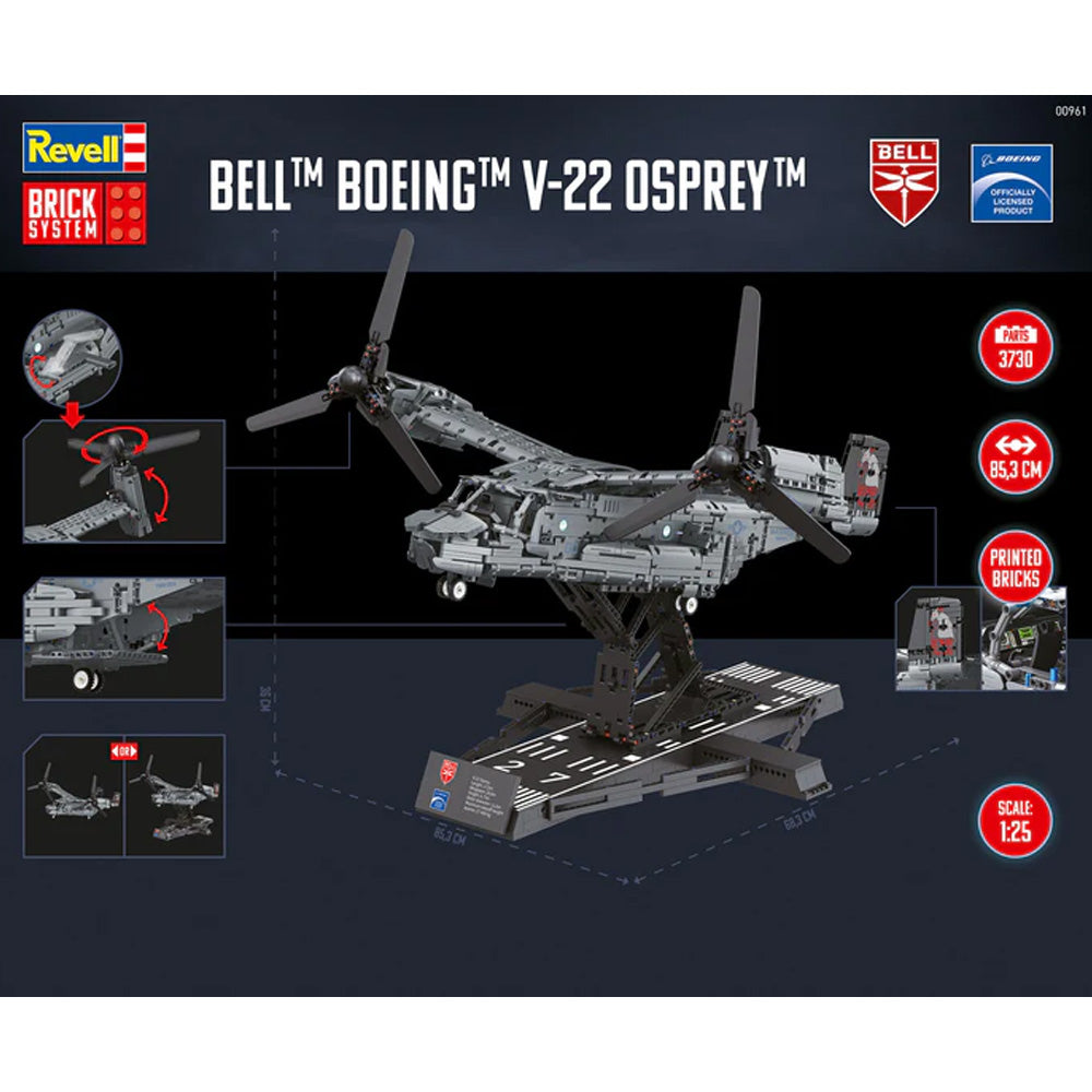 Revell Brick System: Bell Boeing V-22 Osprey 1:25 Brick Model 3730pcs 00961