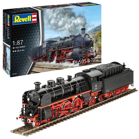 Revell 02167 Express Locomotive BR 18 505 w/Tender 2'3' T38 1:87 Model Kit
