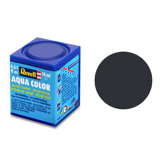 Revell Matt Anthracite Grey (RAL 7021) Aqua Colour - 18ml Model Paint No.9