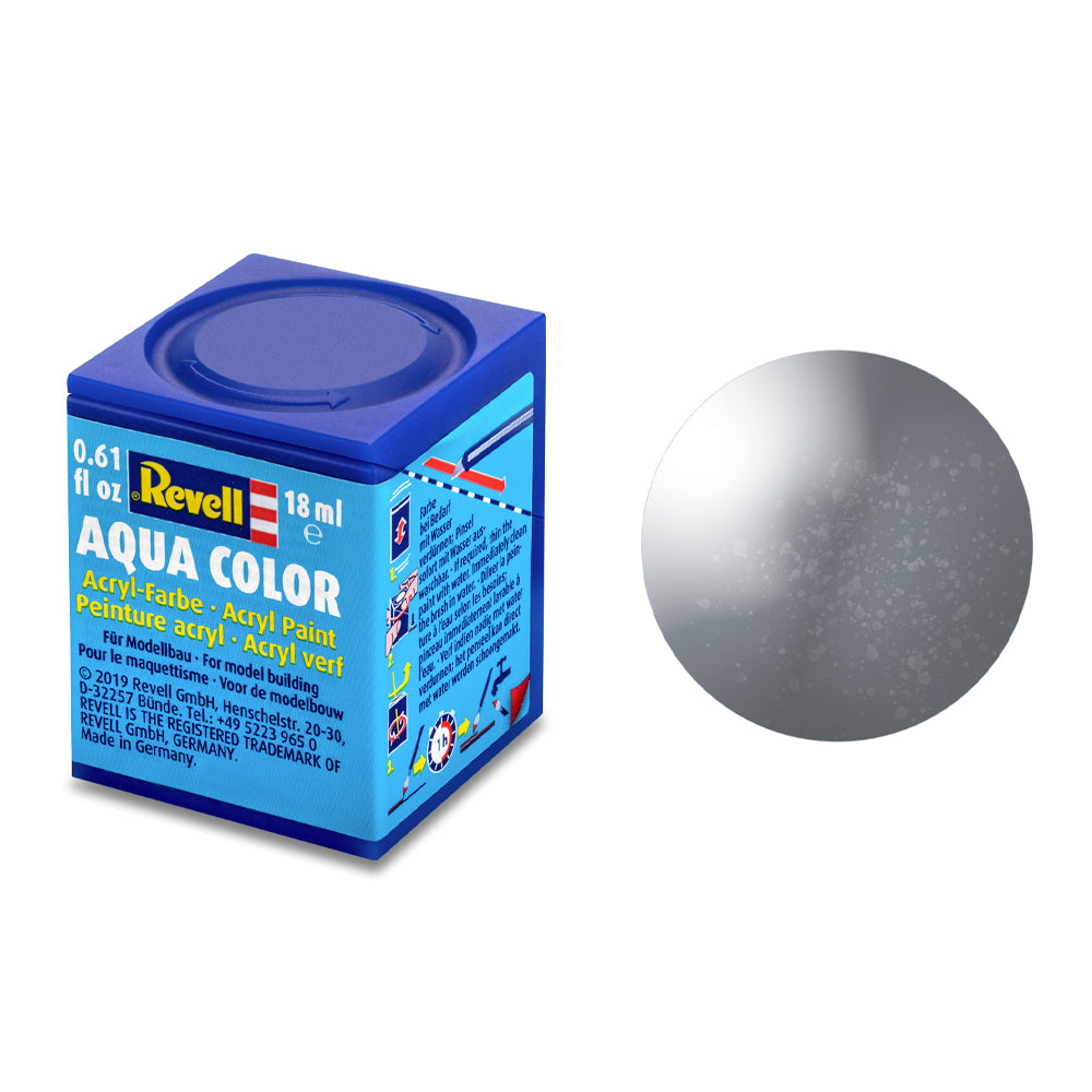 Revell Metallic Steel Aqua Colour Acrylic - 18ml Model Paint No.91