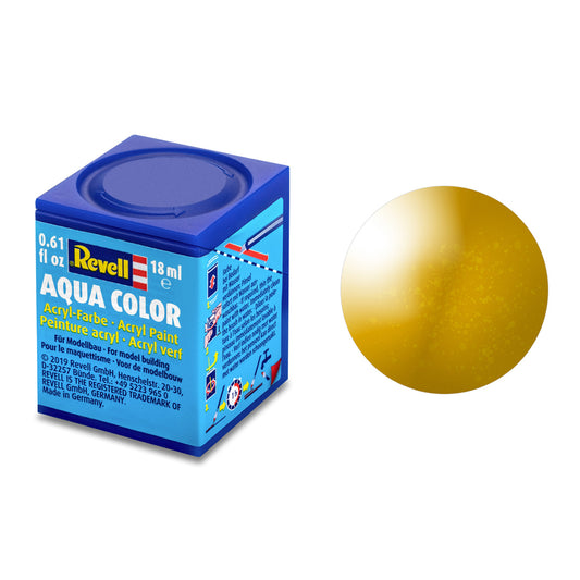 Revell Metallic Brass Aqua Colour Acrylic - 18ml Model Paint No.92