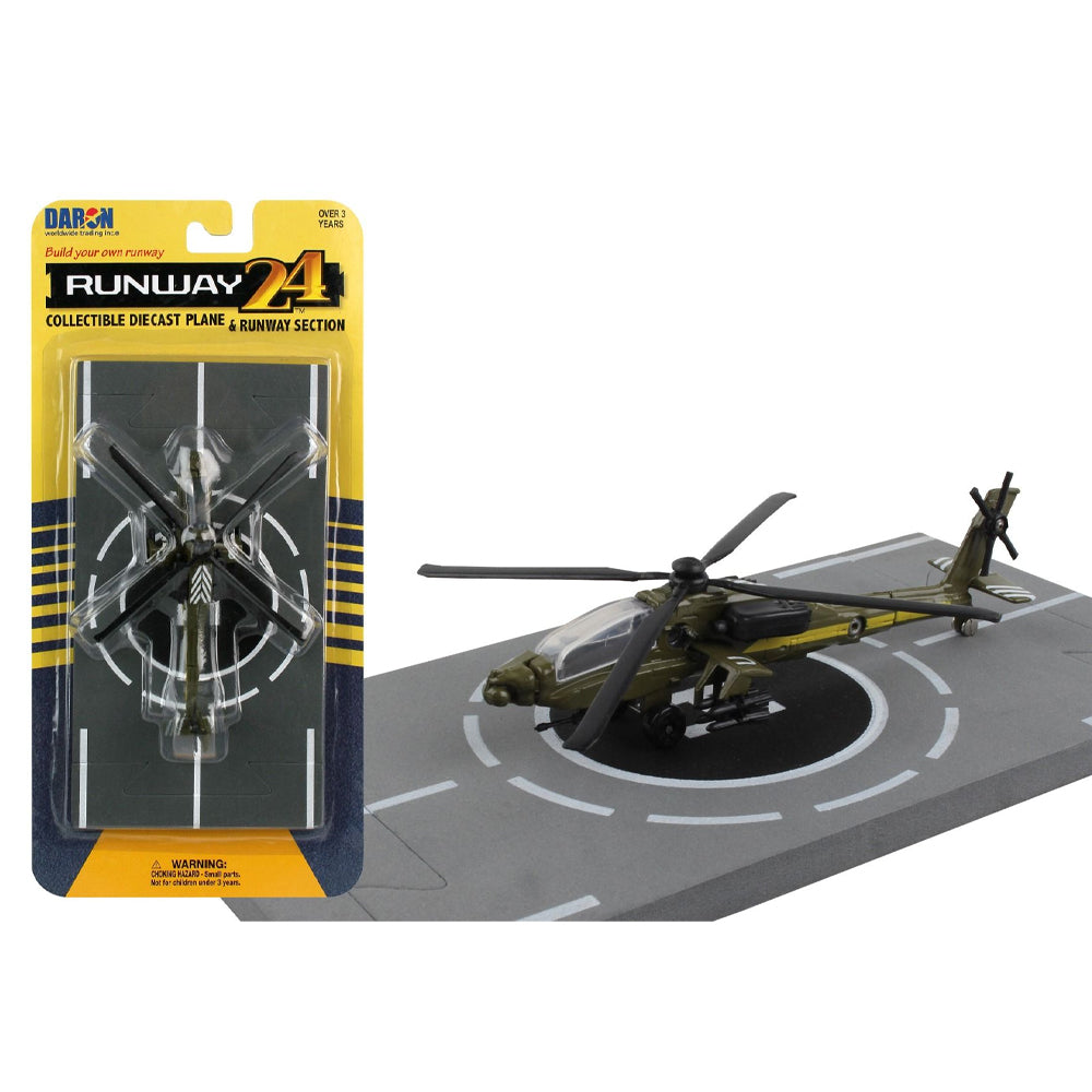 Runway24 AH-64 Apache Helicopter - Aircraft/Airport Toy by Daron RW010
