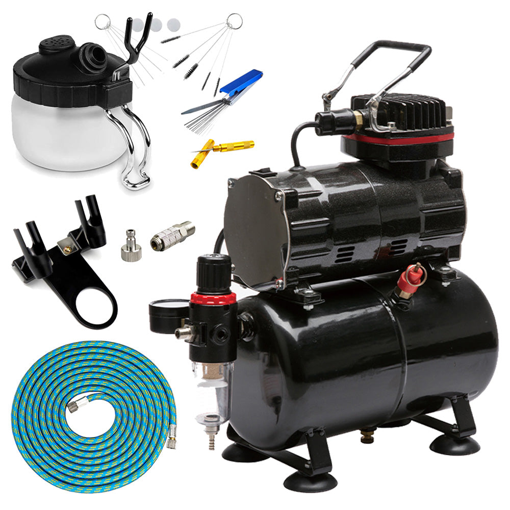 Standard Airbrush Compressor Bundle - TC-80T w/3L Tank, Hose & Tools