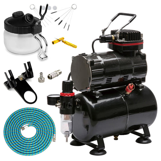 Standard Airbrush Compressor Bundle - TC-80T w/3L Tank, Hose & Tools