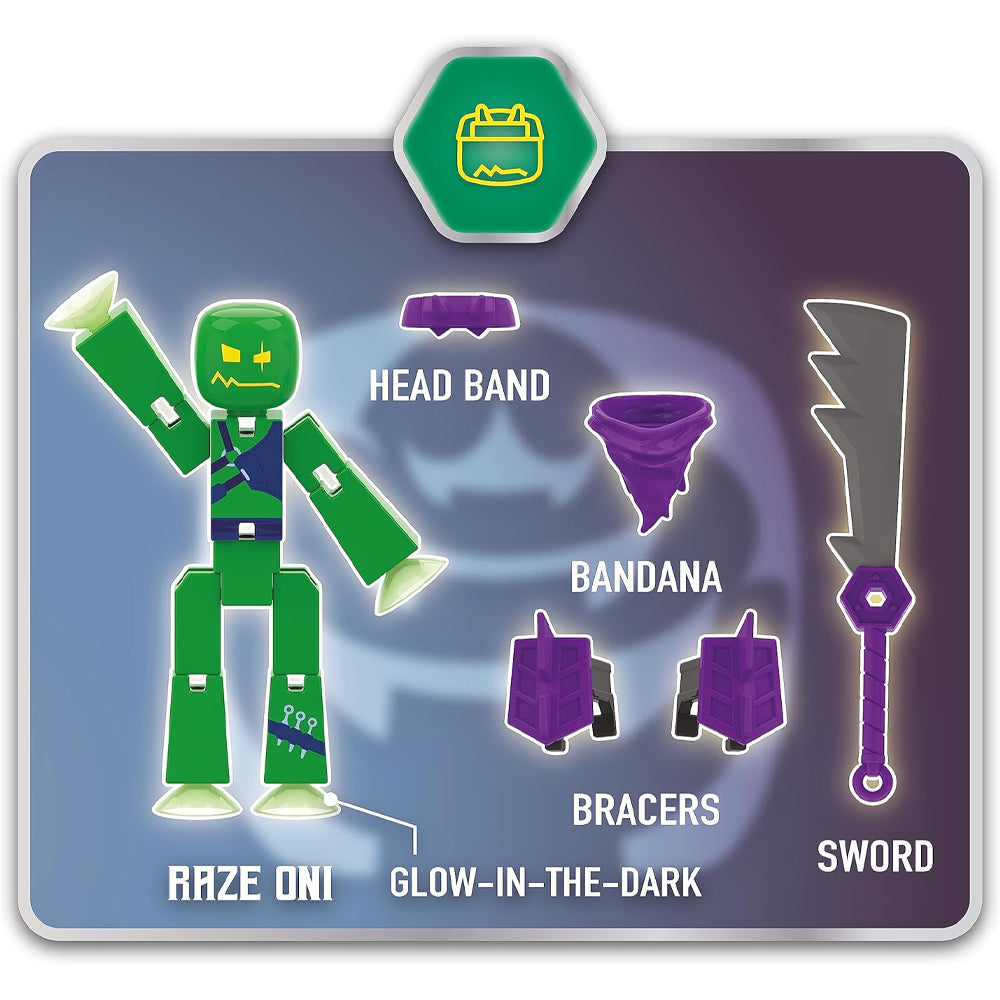 StikBot Legendz 2-Pack - Raze Oni & Dominus - Animation Figures AR App STEAM Toy
