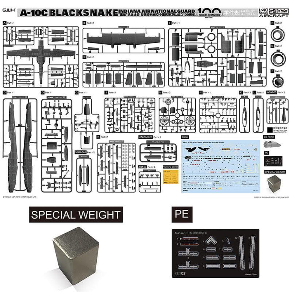 Great Wall Hobby S4823 A-10C Blacksnake Indiana ANG 1921-2021 1:48 Model Kit