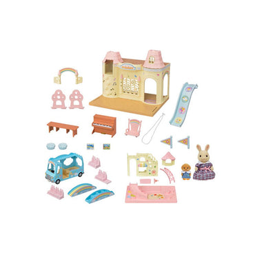 Sylvanian Families Baby Castle Nursery Gift Set w/Sunshine Nursery Bus 5670