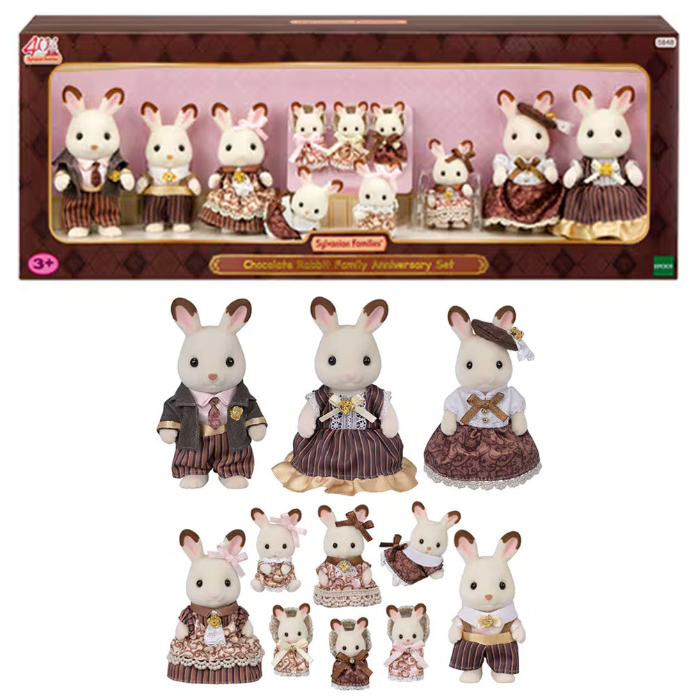 Sylvanian Families Chocolate Rabbit Family 40th Anniversary Set 5848