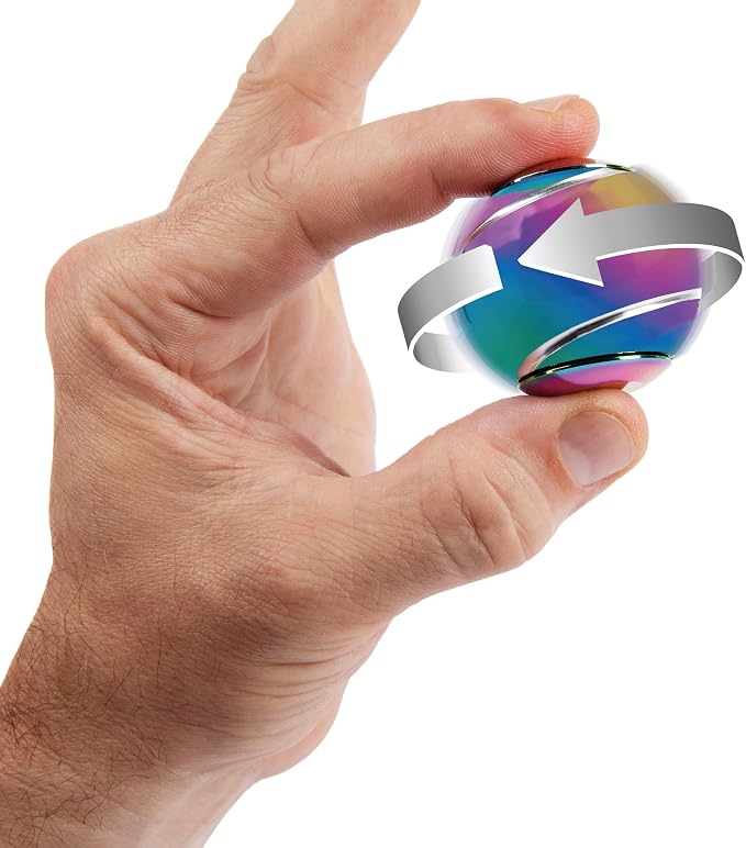 Bopster Spin Ball Spinner Fidget Toy - Multicoloured Metallic SB001