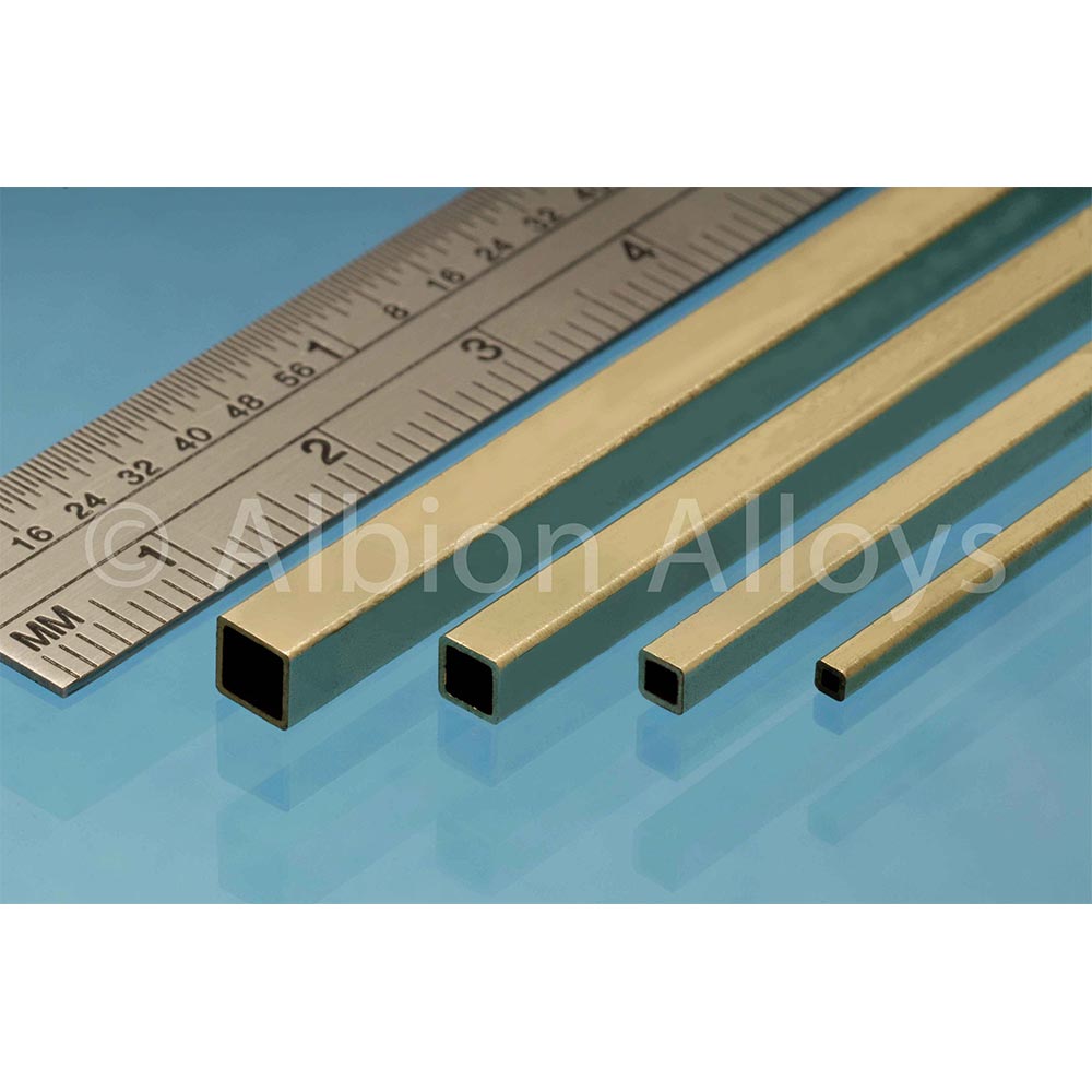 Albion Alloys SB1M Square Brass Tube 3.96 x 3.96 mm