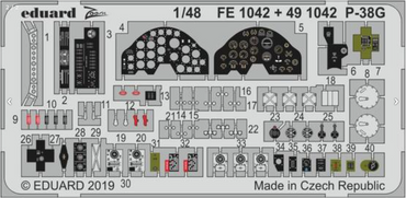 Eduard 491042 Etched Aircraft Detailling Set 1:48 Lockheed P-38G Lightning