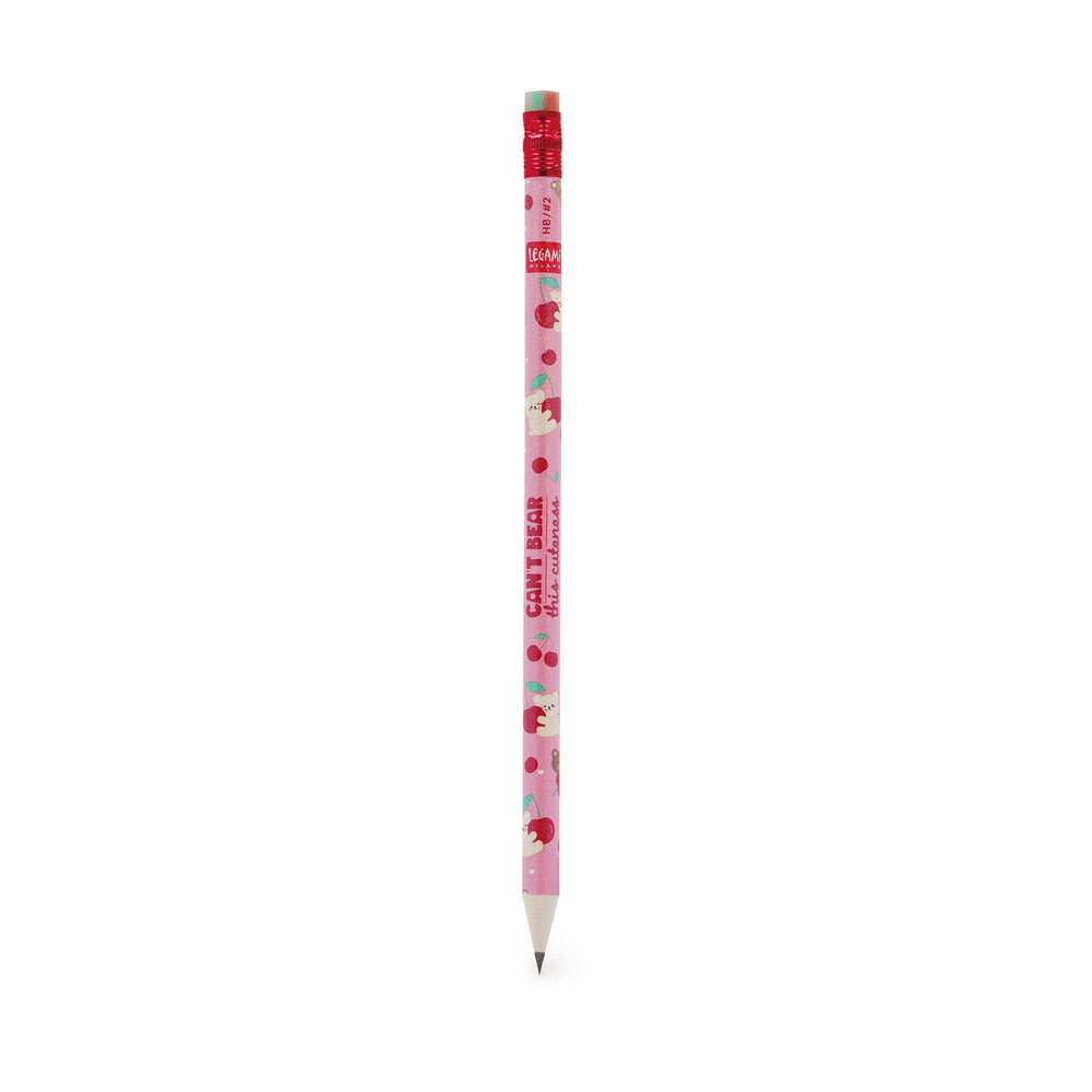 Legami I Used to be a Newspaper Recycled Pencil Teddy Bear Cherry HB