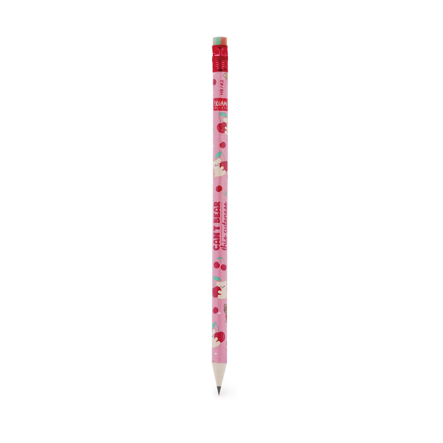 Legami I Used to be a Newspaper Recycled Pencil Teddy Bear Cherry HB