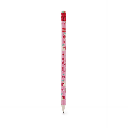 Legami I Used to be a Newspaper Recycled Pencil Teddy Bear Cherry HB