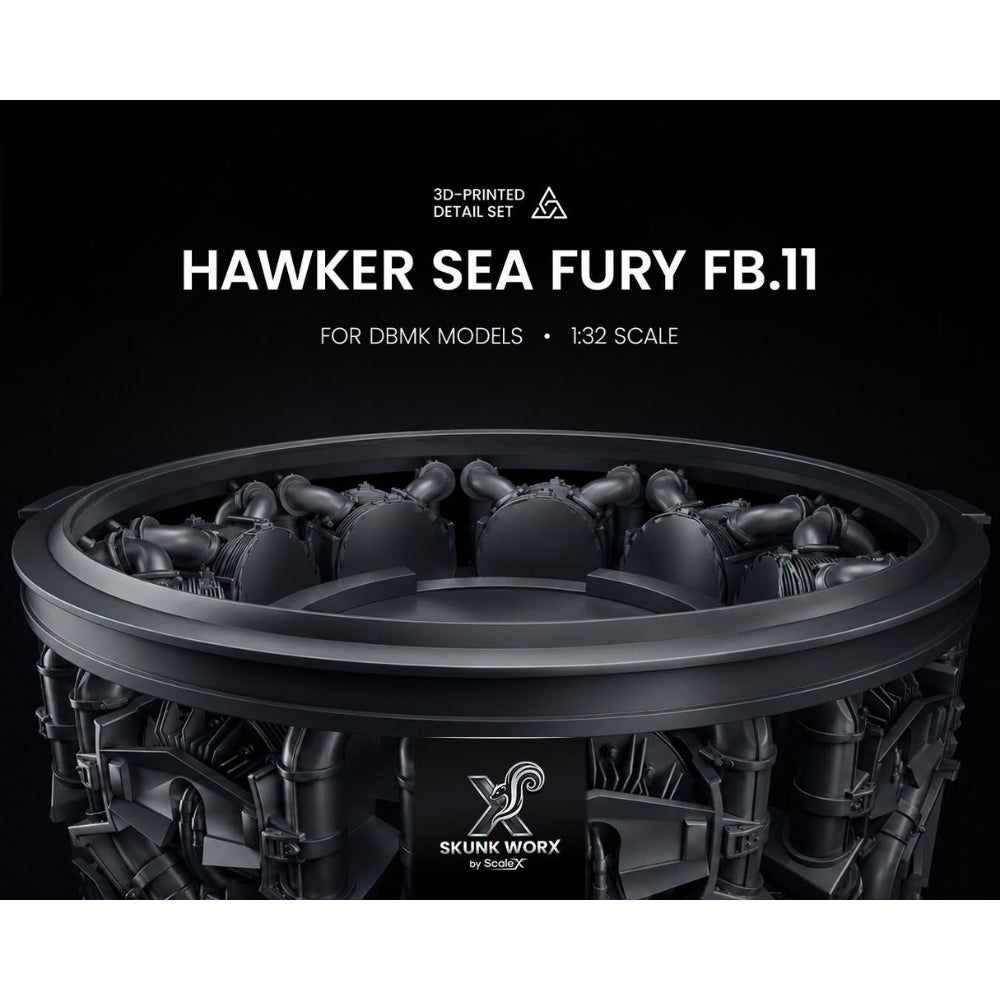 SKUNK WORX 3D Printed Detail Set for DBMK Hawker Sea Fury FB.11 1:32 Model Kits