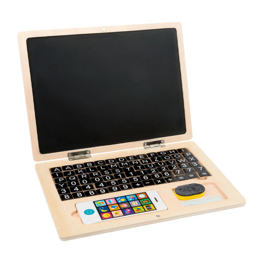Small Foot Laptop w/Magnetic Black Board Wooden Toy Age 3+