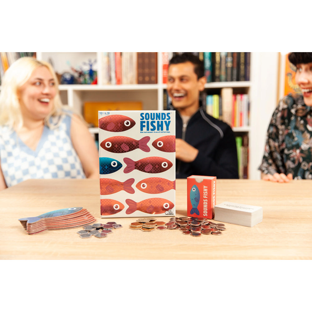 Sounds Fishy - Family Trivia Card Game - 4-10 Players Age 10+ Big Potato Games