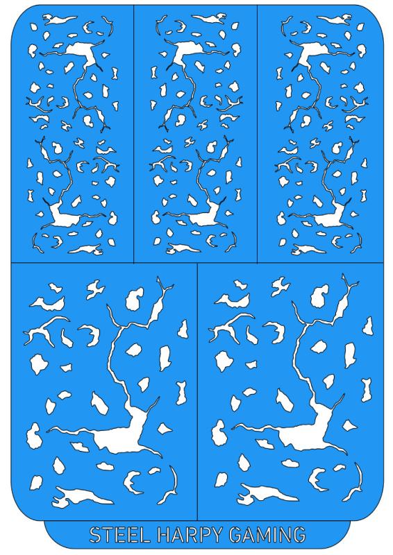 Steel Harpy Flexible Airbrush Paint Stencil - Corrosion - Small