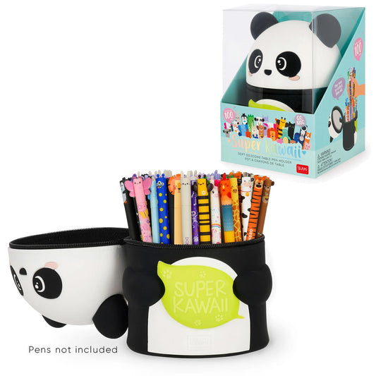 Super Kawaii - 2-In-1 Silicone Pencil Case - Panda