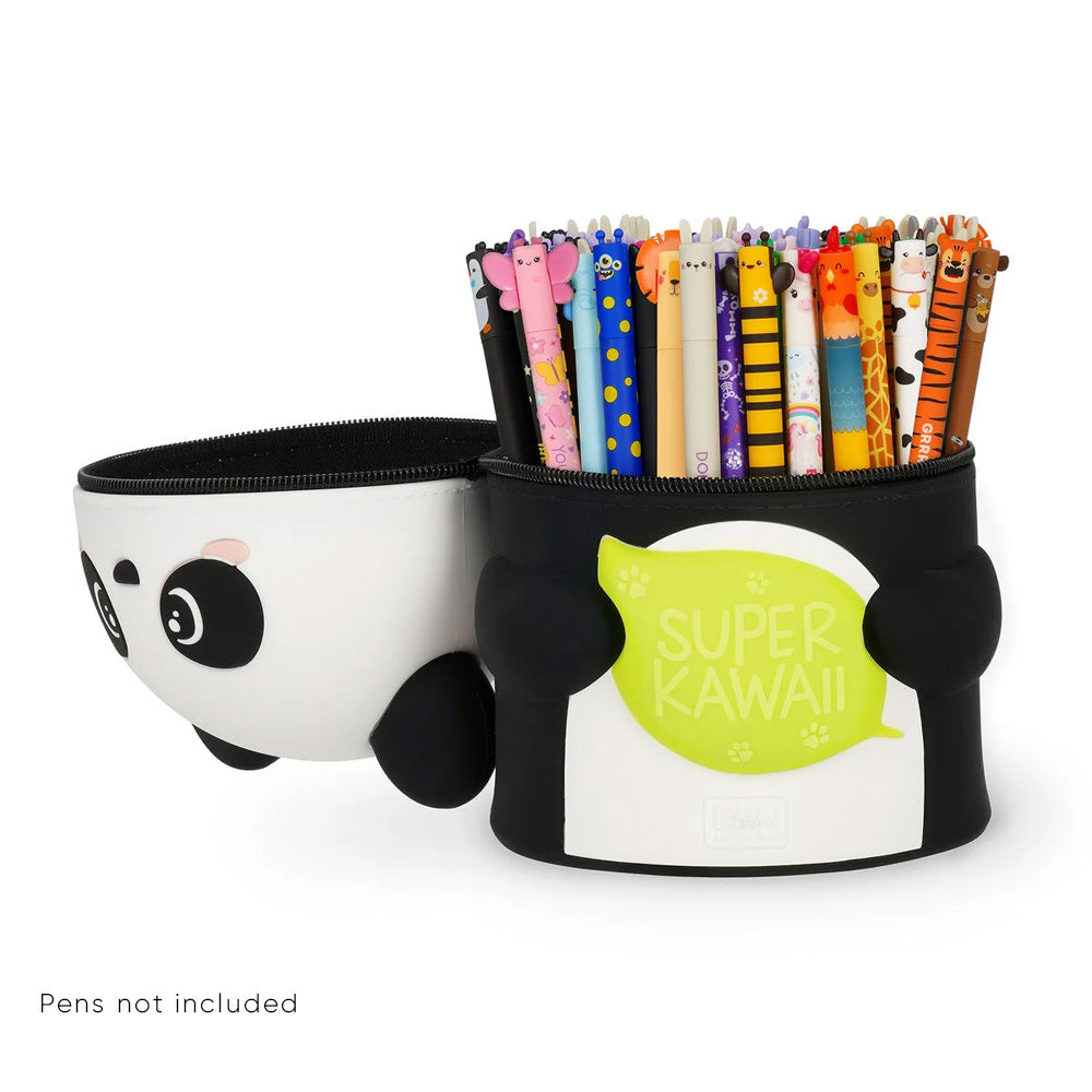 Super Kawaii - 2-In-1 Silicone Pencil Case - Panda