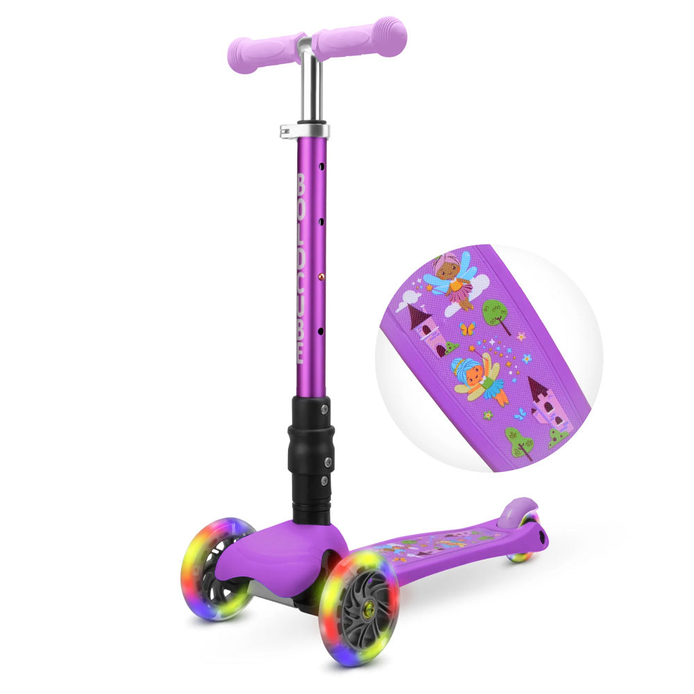 BOLDCUBE Teeny Fold: Fairyland Purple 3-Wheel Scooter Age 2-8