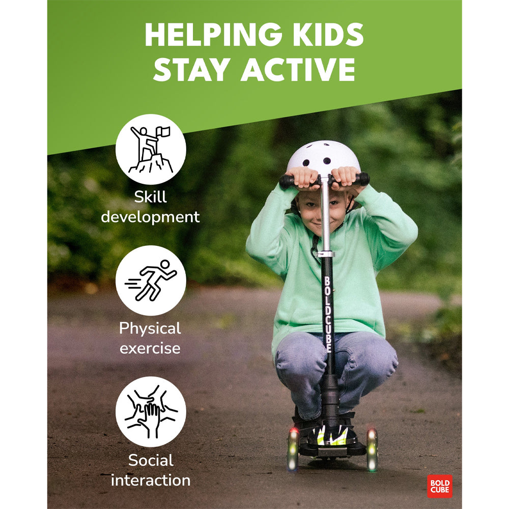 BOLDCUBE Big 3 Wheel Scooter: Swift Green Age 5-10