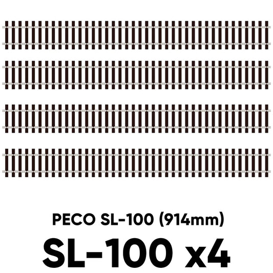 PECO SL-100 Flexible Track Wooden Sleeper 914mm Streamline OO/HO Track - 4 PACK