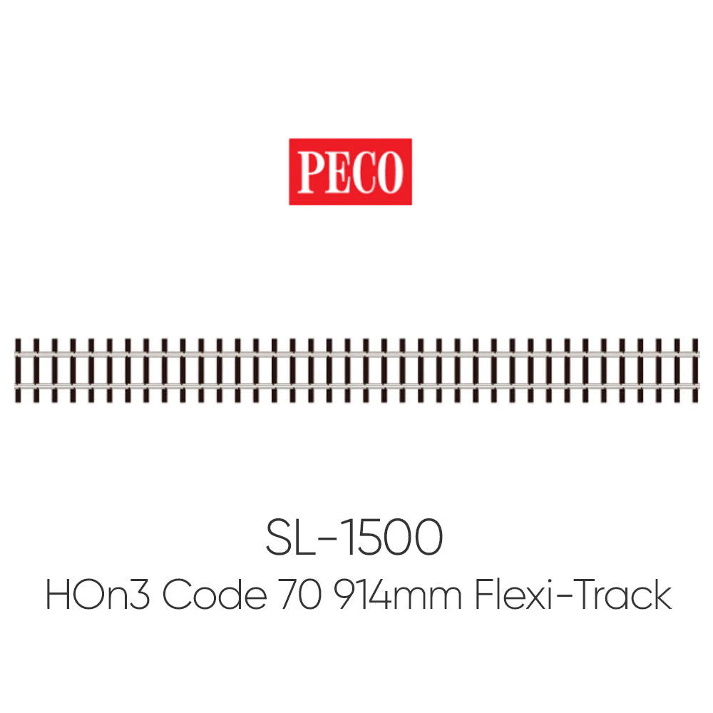 PECO SL-1500 HOn3 Code 70 Wooden Tie - American 914mm Yard Length Flexi-Track