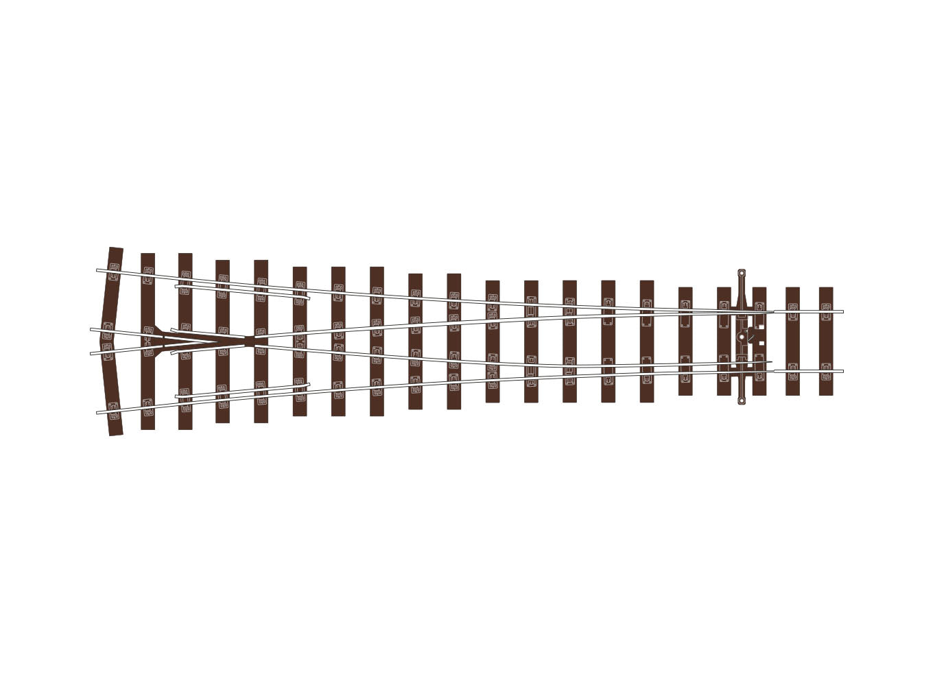 PECO SL-U1198 Turnout BH C75 Y Lar Rad UNI OO Gauge