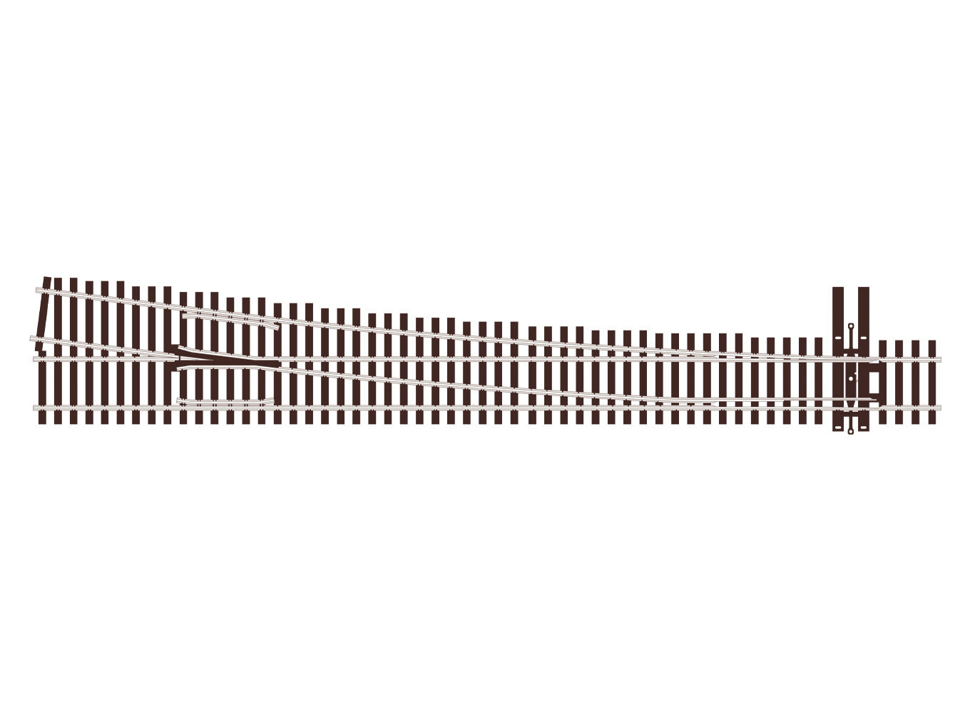 PECO SL-U7081 Turnout C70 #8 RH UNI HO Gauge
