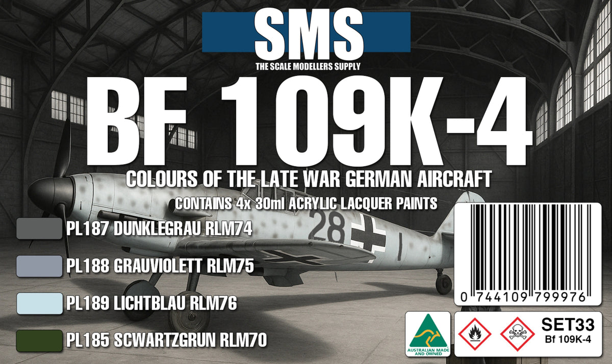 SMS Messerschmitt Bf 109 K-4 Acrylic Lacquer Paint Set (4x30ml) SET33