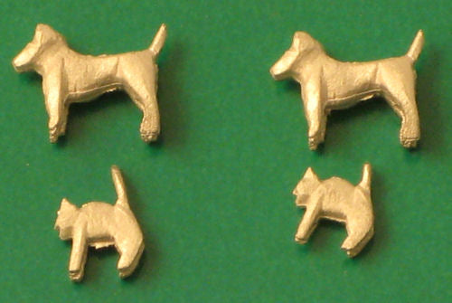 Springside A2 Unpainted Whitemetal Cats and Dogs (4) OO Gauge