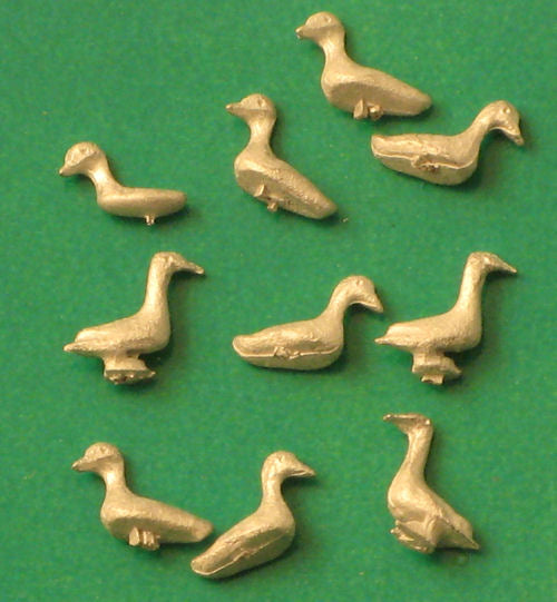 Springside A3 Unpainted Whitemetal Ducks (8) OO Gauge
