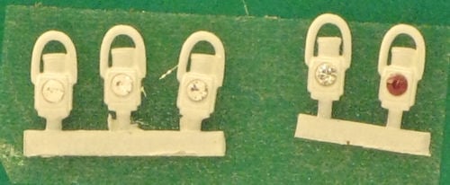Springside N1 GWR White Head and Tail Lamps (5) N Gauge
